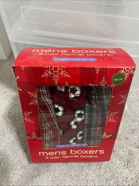 Target Mens Boxers 3-Pack - Red, Dark Gray, Red Plaid